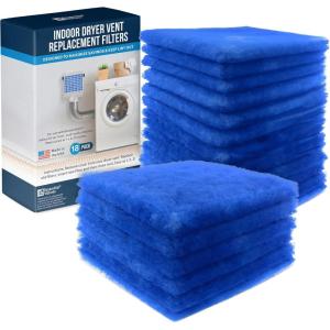 imageEssential Values 12 Pack Dryer Filter Replacement  Compatible with Better Vent Indoor Dryer Vent 60 Dryer Loads Total18 Pack