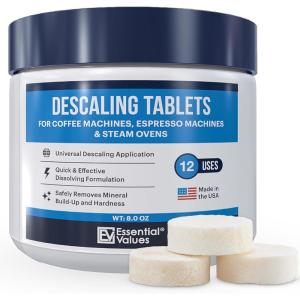 imageEssential Values Descaling Tablets 12 CountUp to 12 Uses for Jura Miele Bosch Tassimo Espresso Machines and Miele Steam Ovens 1 Pack12 Count Pack of 1
