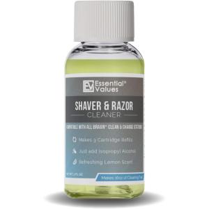 imageEssential Values Electric Shaver Cleaning Solution  Compatible with Braun Clean ampamp Renew Refill Cartridges  3 Bottles Makes 9 Refills  Manufactured in USA1 Fl Oz Pack of 1