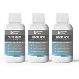 imageEssential Values Electric Shaver Cleaning Solution  Compatible with Braun Clean ampamp Renew Refill Cartridges  3 Bottles Makes 9 Refills  Manufactured in USA3 Fl Oz Pack of 1