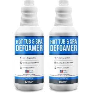 imageEssential Values Hot Tub Foam Eliminator  2 Pack Pool ampamp Spa Defoamer 32oz Bottles  Eliminate Foam Without Harsh Hot Tub Chemicals  Safe Silicone AntiFoam