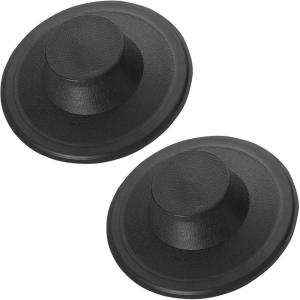 imageKitchen Sink Stopper for Garbage Disposals STPSS 338quot Inches  Stainless Steel Sink Plug Replacement Rubber Seal for Drain Sizes 35quot  Compatible wInsinkerator Kohler Garbage Disposal CoverTwo Pack  Black