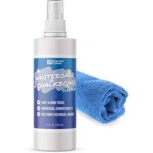 imageWhiteboard Cleaner Spray 8 fl oz The Best for Removing Shadowing from Dry Erase Boards Chalkboards ampamp Liquid Chalk Markers  Safe ampamp NonToxic Made in USA by Essential Values 8 oz  Fiber