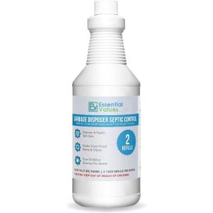 imageEssential Values 2X Refill Septic Treatment Solution Compatible with InSinkErator Septic Assist Bio Charge Evolution Models Septic Shock and Tank Cleaner32 Fl Oz Pack of 1